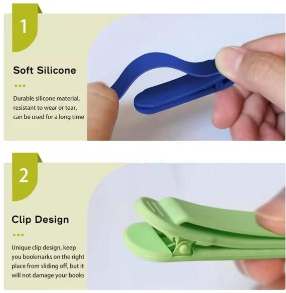 3pcs Silicone Automatic Bookmark