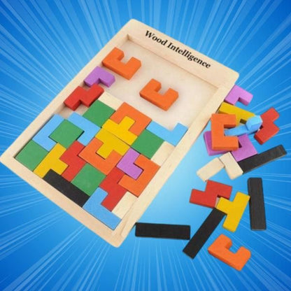 Wooden Intelligence Tetris Jigsaw Puzzle Set