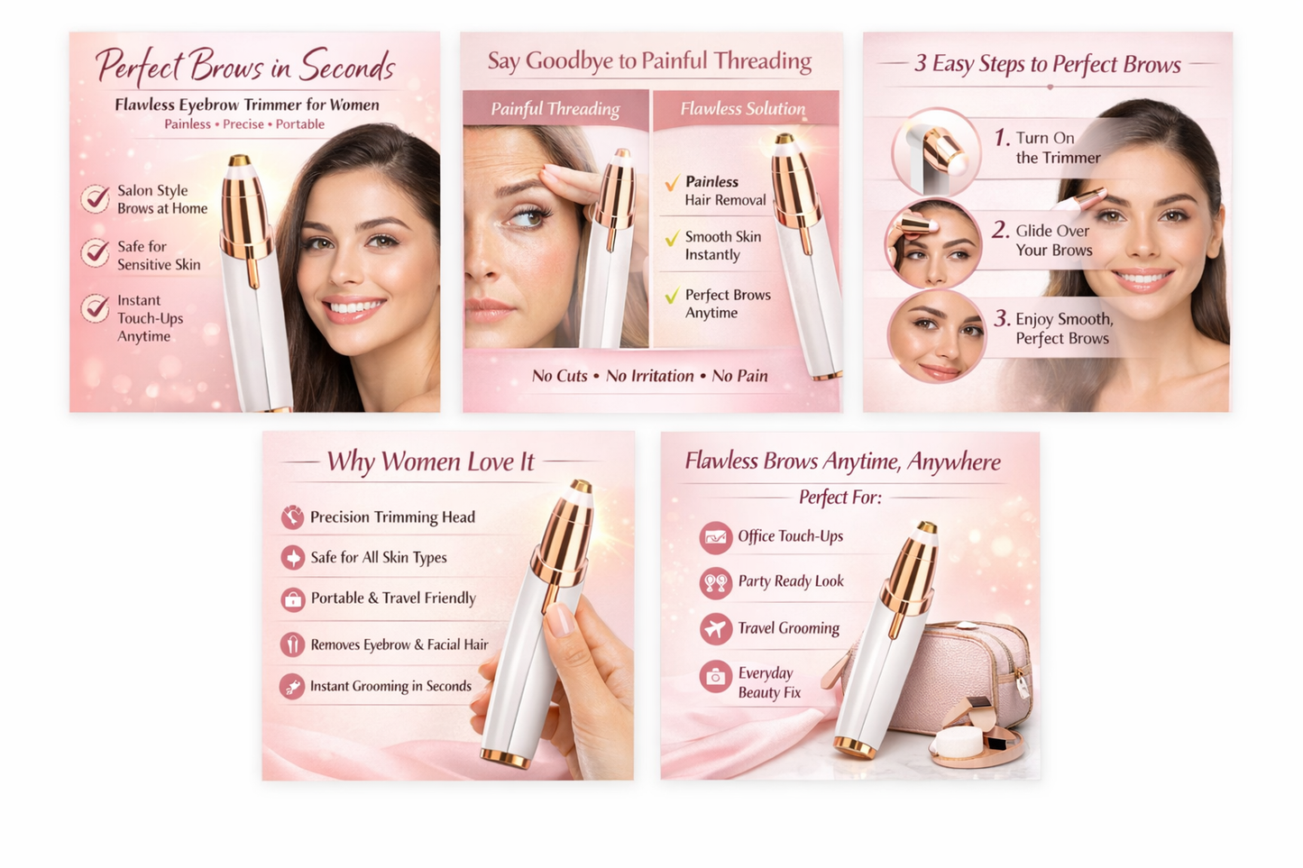BrowGlow – Flawless Eyebrow Trimmer for Women | Painless Precision Shaping
